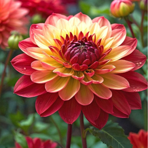 Георгин Оникс Найт купить по цене от 590р. в интернет-магазине «Посадика» с доставкой почтой в в Родникие и по всей России – [изображение №1].